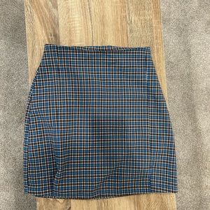 Brandy Melville blue plaid skirt